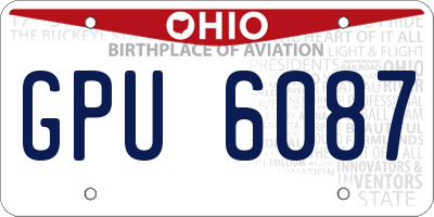 OH license plate GPU6087