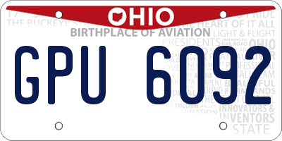 OH license plate GPU6092