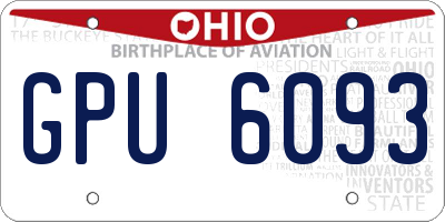 OH license plate GPU6093