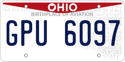 OH license plate GPU6097