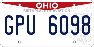 OH license plate GPU6098