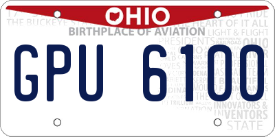 OH license plate GPU6100