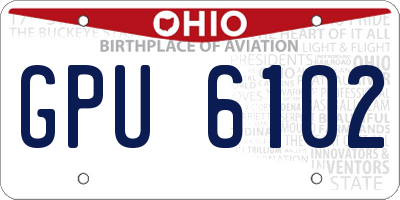 OH license plate GPU6102