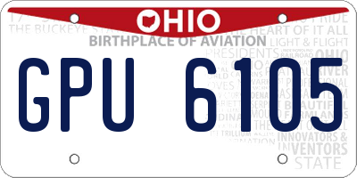 OH license plate GPU6105