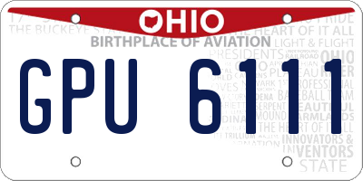OH license plate GPU6111