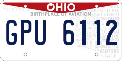 OH license plate GPU6112
