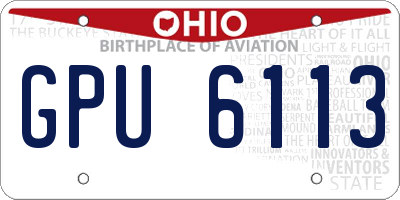OH license plate GPU6113
