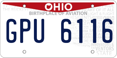 OH license plate GPU6116