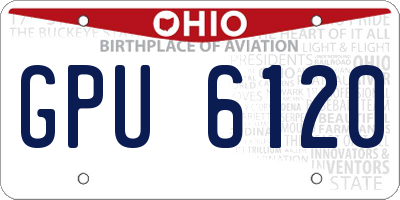 OH license plate GPU6120