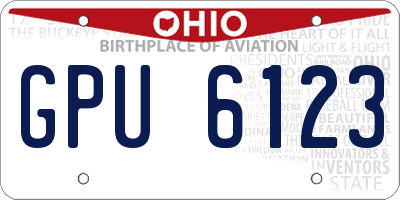 OH license plate GPU6123