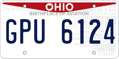 OH license plate GPU6124