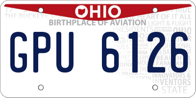 OH license plate GPU6126