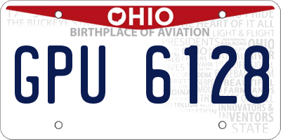 OH license plate GPU6128