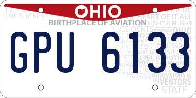 OH license plate GPU6133