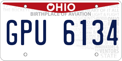 OH license plate GPU6134