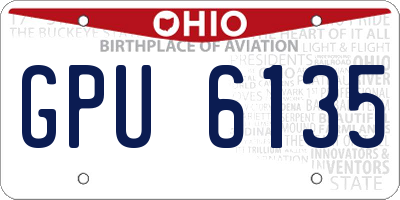 OH license plate GPU6135