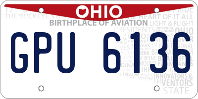 OH license plate GPU6136