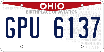 OH license plate GPU6137