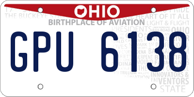 OH license plate GPU6138