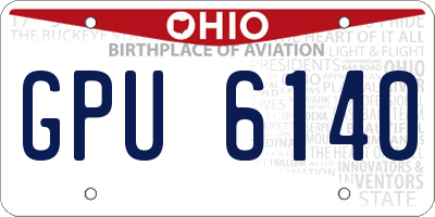 OH license plate GPU6140