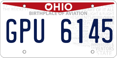 OH license plate GPU6145