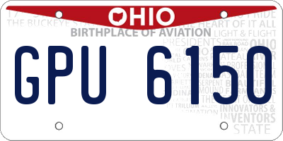OH license plate GPU6150