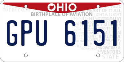 OH license plate GPU6151
