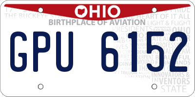 OH license plate GPU6152