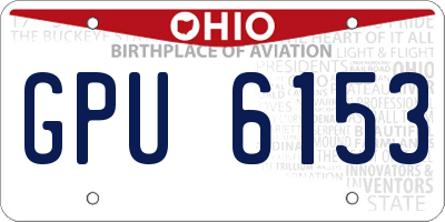 OH license plate GPU6153