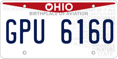 OH license plate GPU6160