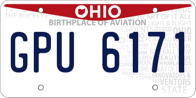 OH license plate GPU6171