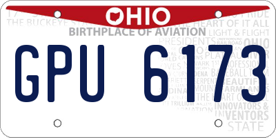 OH license plate GPU6173