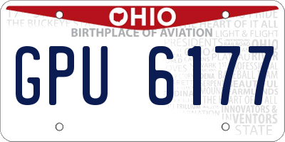 OH license plate GPU6177