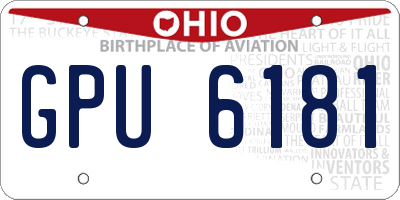 OH license plate GPU6181