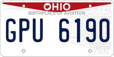 OH license plate GPU6190