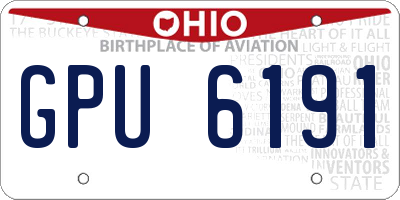 OH license plate GPU6191