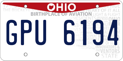 OH license plate GPU6194