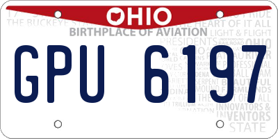 OH license plate GPU6197
