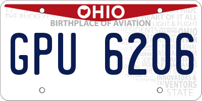 OH license plate GPU6206