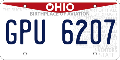 OH license plate GPU6207