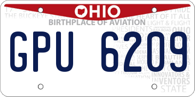 OH license plate GPU6209