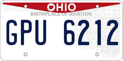 OH license plate GPU6212