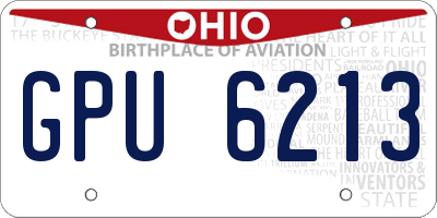 OH license plate GPU6213