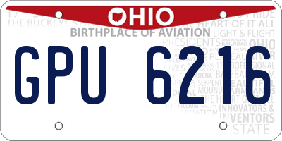 OH license plate GPU6216