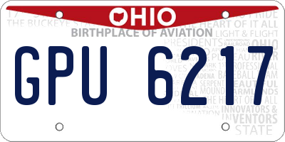 OH license plate GPU6217