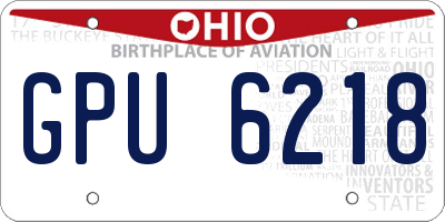 OH license plate GPU6218