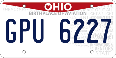 OH license plate GPU6227