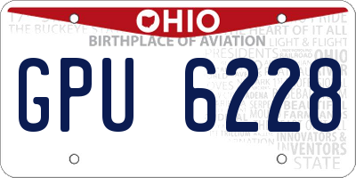 OH license plate GPU6228