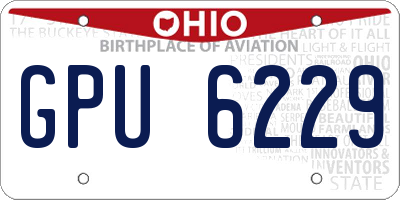 OH license plate GPU6229
