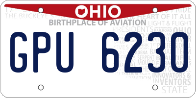 OH license plate GPU6230